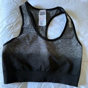 Gymshark Women's Charcoal and Black Sports Bra